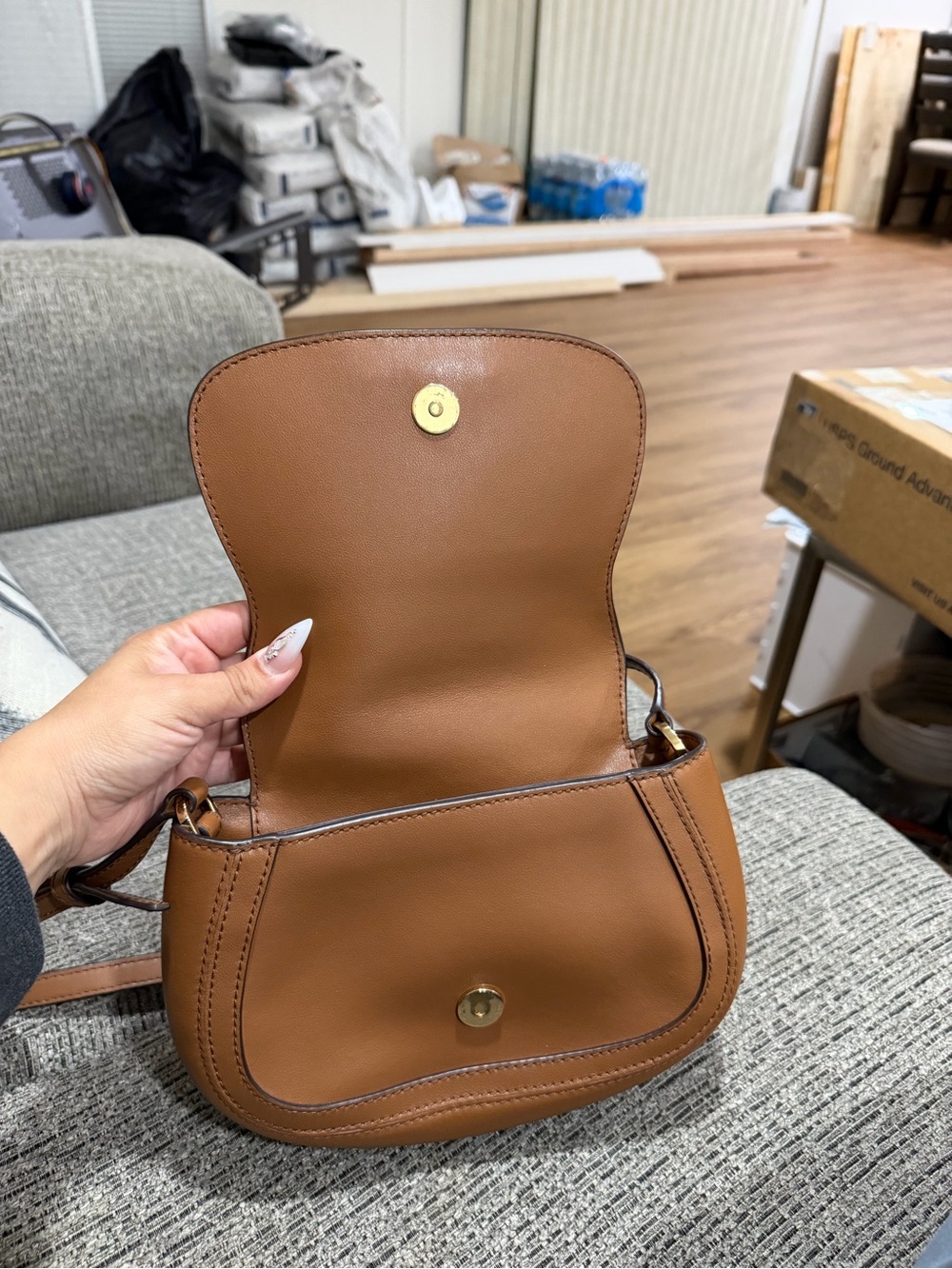 Michael Kors Brown Leather Saddle Crossbody Bag - Picture 5 of 5